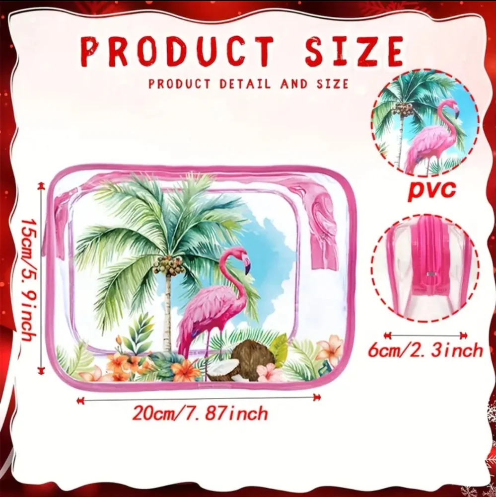 🌺Flamingo Travel Case Just A Girl Who Loves Flamingos Makeup Bag Toiletries Bag